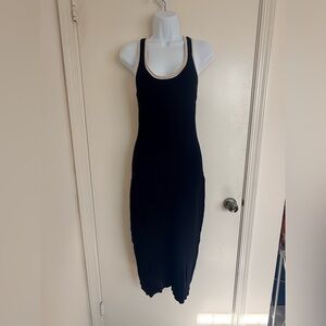 Caroline Constas Black Midi Dress with White Trim